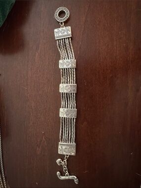 Brighton Silver-Tone Multi-Strand Decorative Bar Bracelet